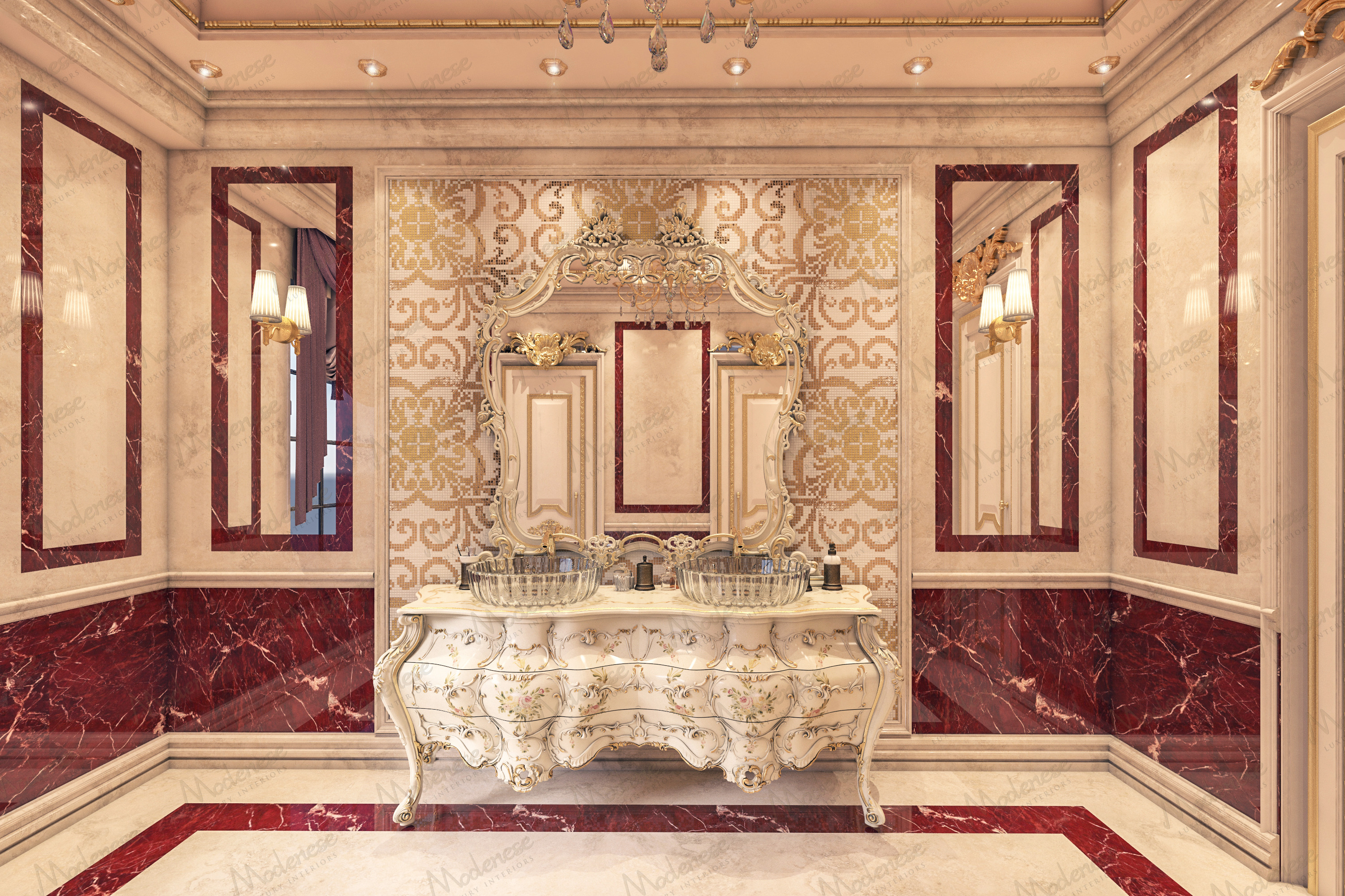 Royal luxury bathroom by Modenese Luxury Interiors