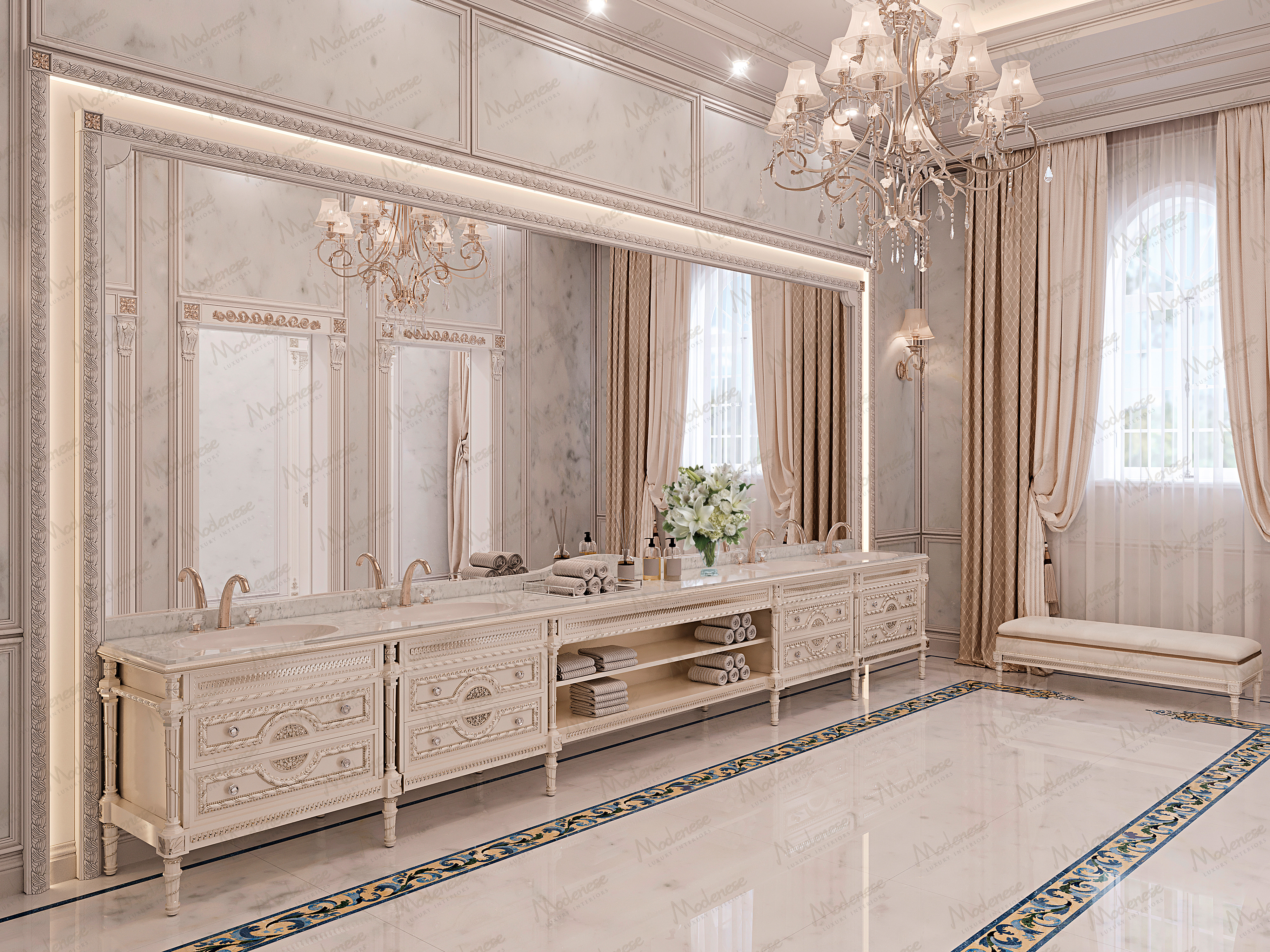 Bathroom project in Kuwait City, Kuwait — Modenese Luxury Interiors
