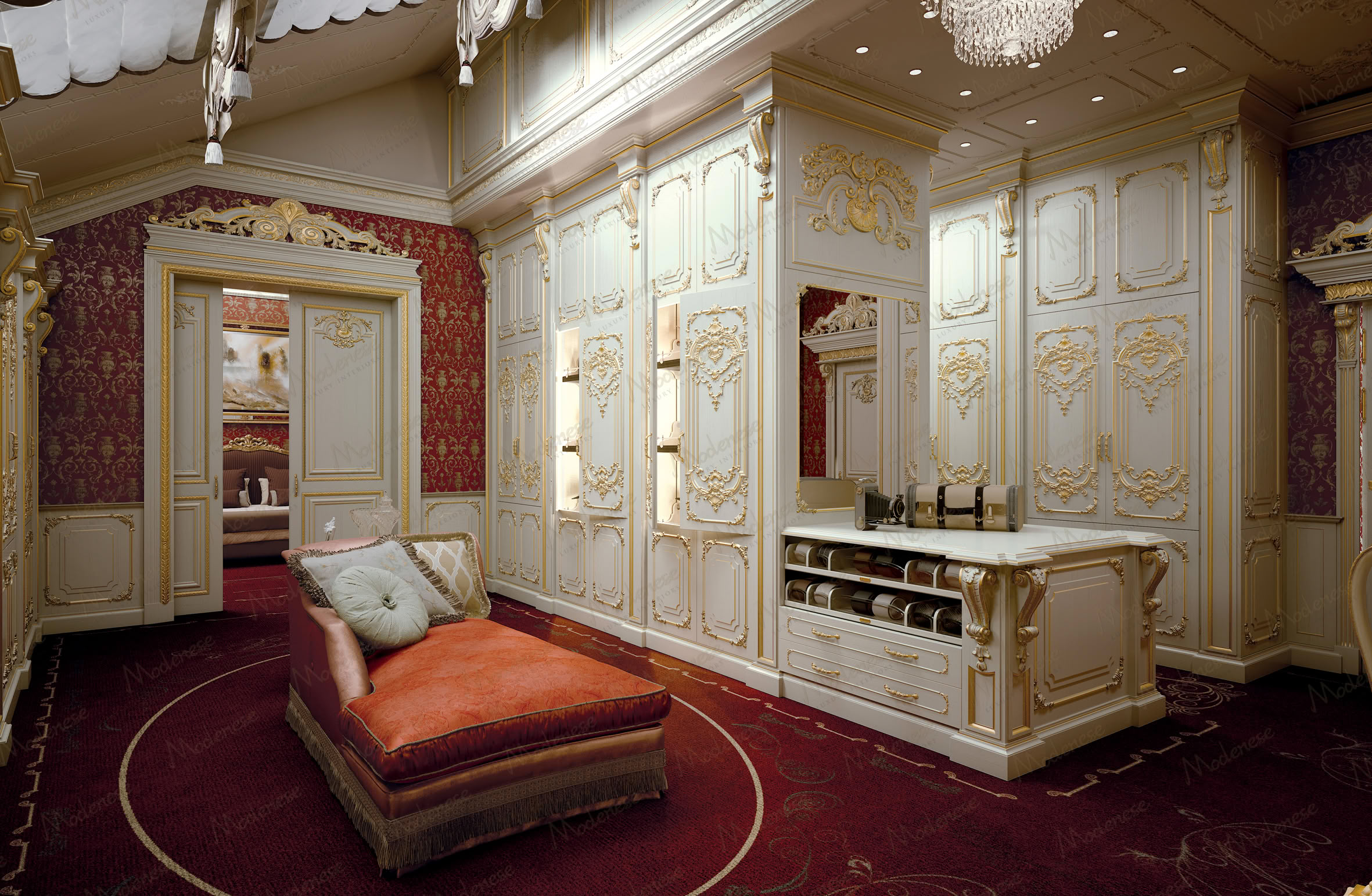 Highness Gold Wardrobe, Project in Riyadh – Saudi Arabia by Modenese Bespoke